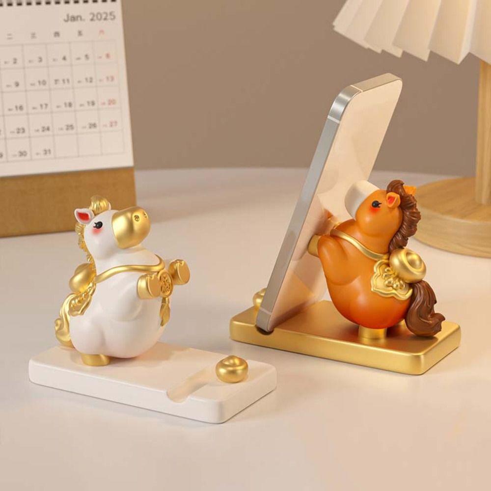 Pony Shape Zodiac Pony Phone Holder Resin Cell Phone Bracket Mobile Phone Stand Phone Accessories