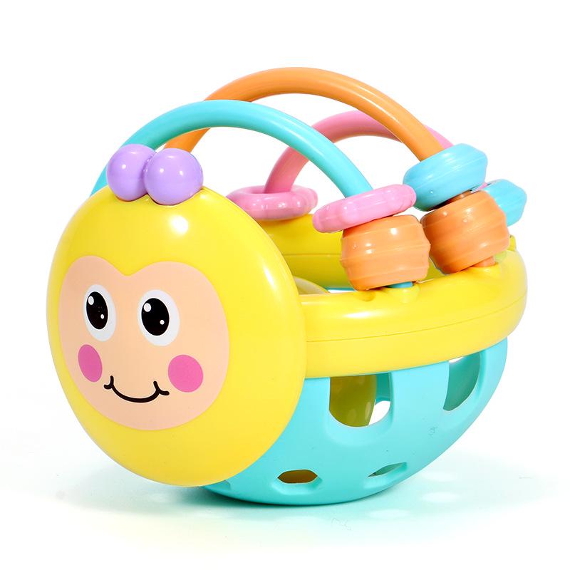 

Bee-Themed Baby Soft Teething & Grasping Ball Toy with Handshake Bell for Early Development (0-1 Year)