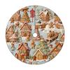 Christmas Tree Skirt 2D Embroidery Digital Print Festive Holiday Decorative Tree Skirt