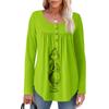 Women's Long Sleeve Tunic Loose Tops Casual Oversized Tops Pleated Tunic Button Down Casual Women's Print Tops