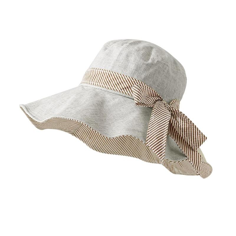 New Striped Bow Hat, Sunshade and Sunscreen Hat, Outdoor Sports Cycling Hat, Summer Adjustable Student Hat, Breathable