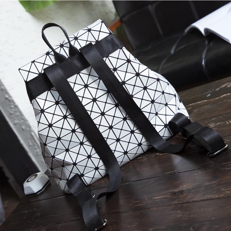 Premium Quality Geometric Lattice Sequins Backpack Large Fashionable Schoolbag