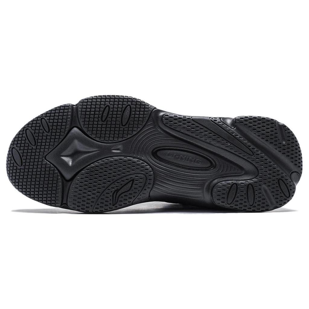 Li Ning Creamy Versatile Retro Dad Shoes Thick Sole Height Increasing Shock Absorption Support Wear Resistant Non Slip Low Top Casual Shoes AGCT392-2