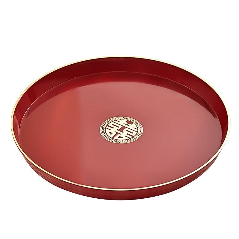 Jingbaodi Red Auspicious Serving Tray Set