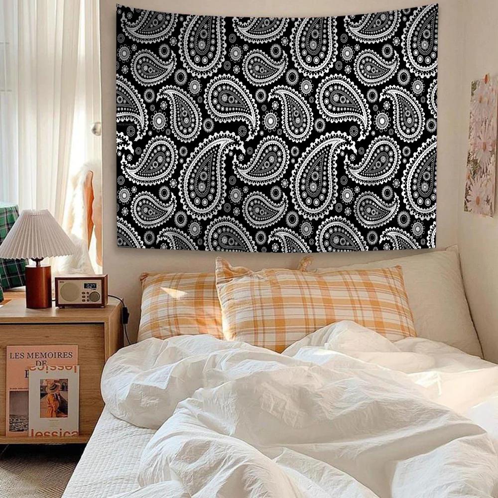 Bandana Pattern Printed Colorful Tapestry Wall Hanging Bohemian Wall Tapestries Mandala Wall Art Decor