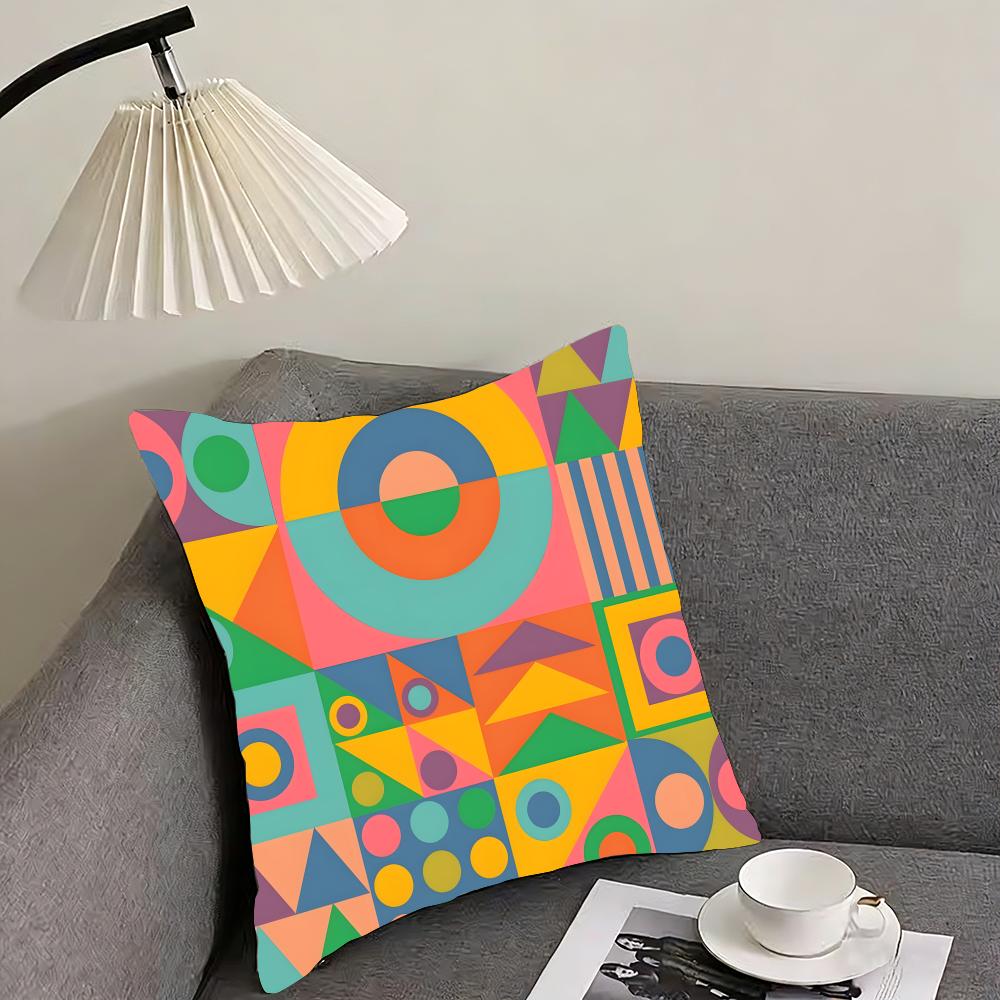 Geometric Patterns Luxury Cushion Cover Pillowcase Ultra Soft Skin Friendly Fabric Cloud Like Comfort Concealed Zipper