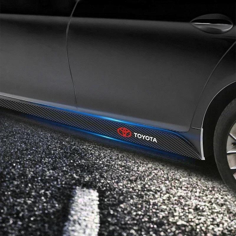 2 stk Karbon Bildør Sideskjørt Terskel Stripe Klistremerker Dekaler Styling for Toyota GR TRD Chr Corolla Yaris Rav4 E150 E120 Land Cruiser 200