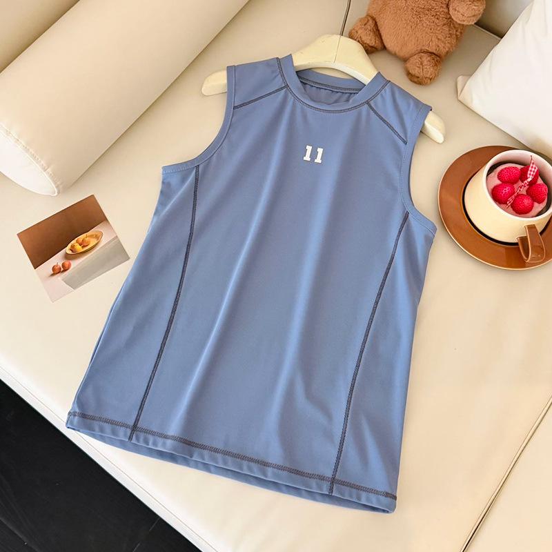 Kids' Quick-Dry Ice Silk Sports Vest - Breathable Sleeveless Top for Boys & Girls