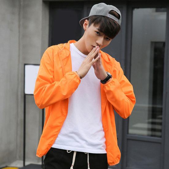 Bunda do větru s kapucí, dlouhým rukávem, stahovacími manžetami, kapsami, zapínáním na zip, pro muže a ženy, voděodolná, s ochranou proti slunci