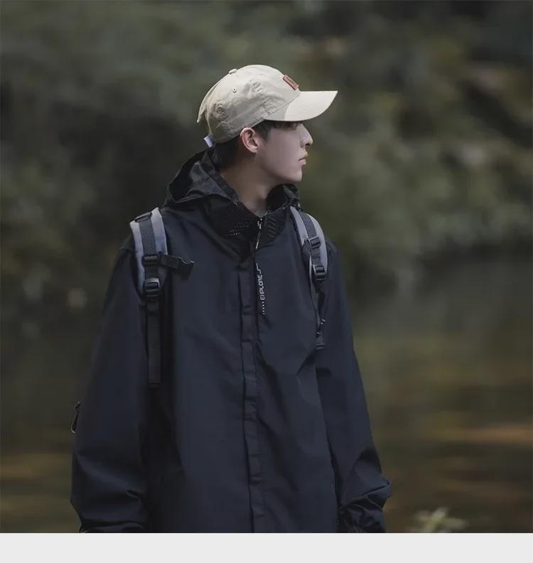 Men's Black Warrior Windproof Waterproof Jacket - Outdoor Mountain Climbing Autumn Outerwear