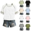 Women's Casual Short Sleeve T-Shirt with Letter Print for Everyday Wear