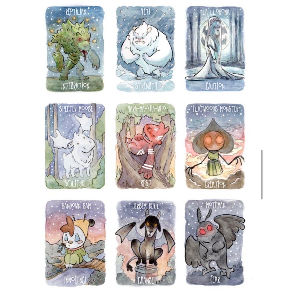 9*6cm  LiL Cryptid Oracle Card Game 39pcs Oracle Cards