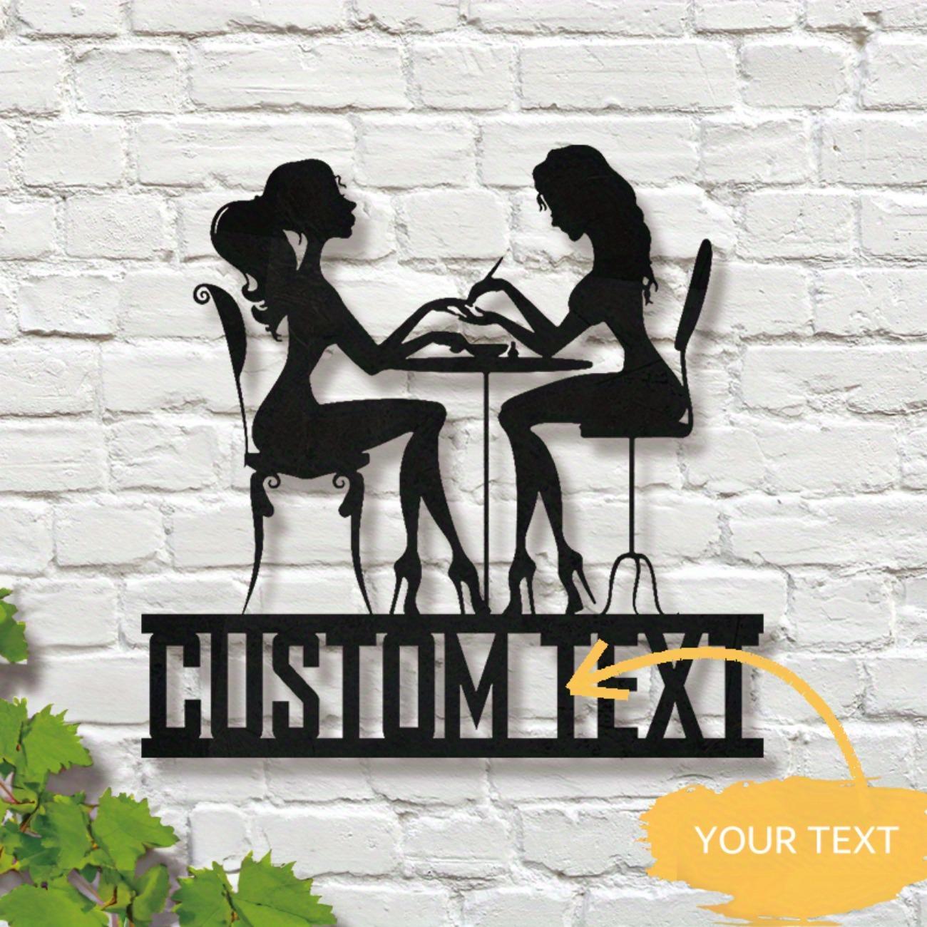 

Custom Metal Wall Art for Salon Nail Studio Shop Personalised Sign Home Decor Easy to Hang S