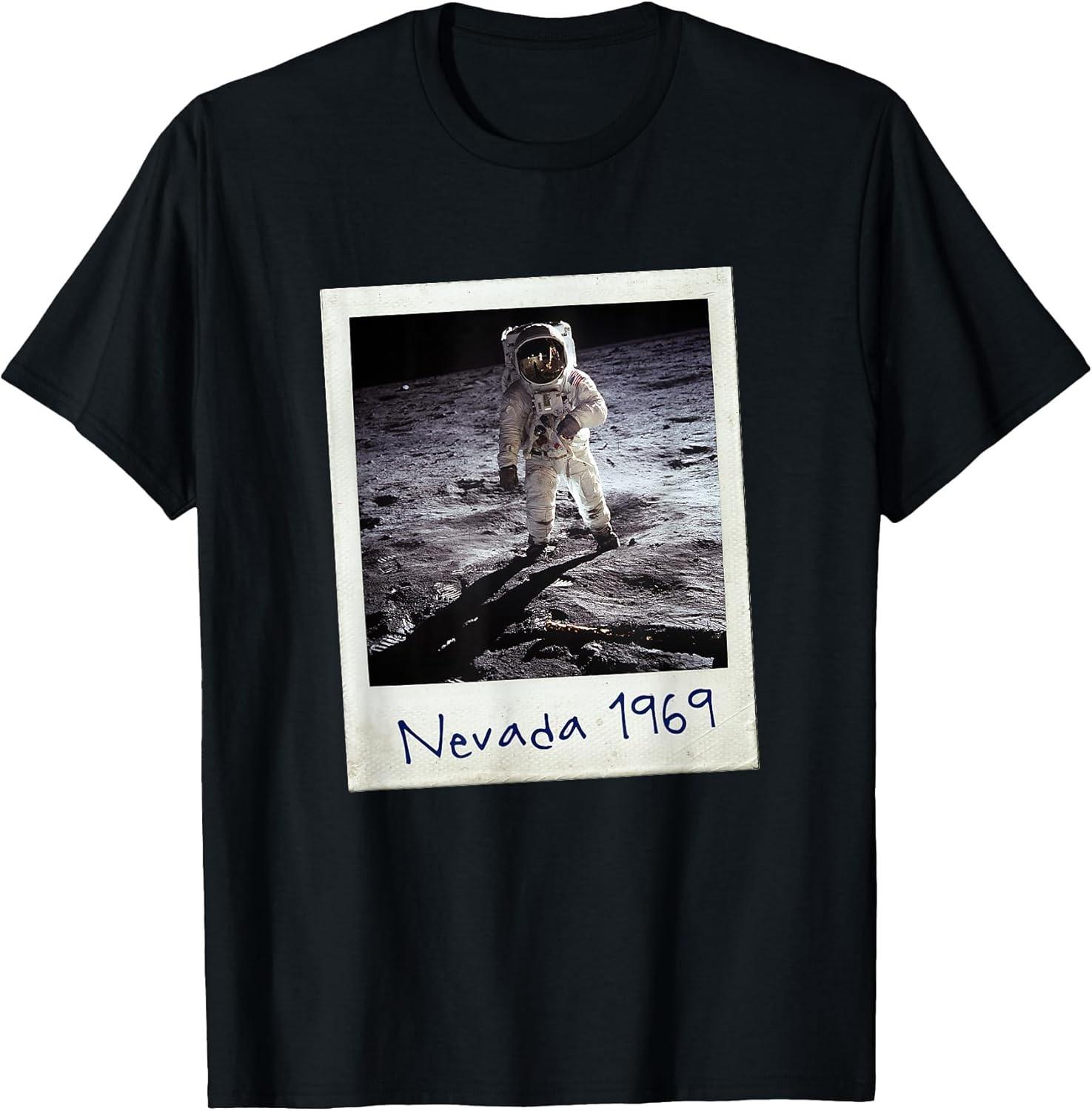 Fake Moon Landing: Conspiracy Theory Area 51 Funny Cotton Tee - MADE IN USA L