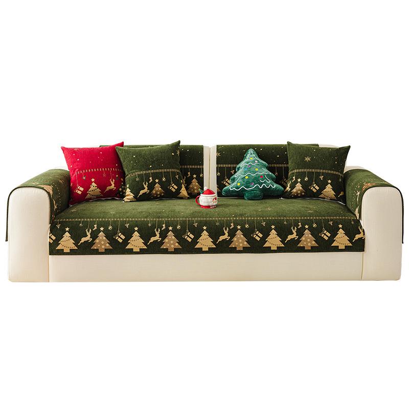  Christmas Tree Sofa Cushion Fixed Anti Slip Nordic Light Luxury Style Sofa Cover Cloth Towel All Seasons Soft M097