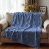 Cute Xmas Cocoa Wreath Cartoon Anime Print Flannel Blanket Soft Warm Throw for Kids Bedroom Sofa Christmas Office Car