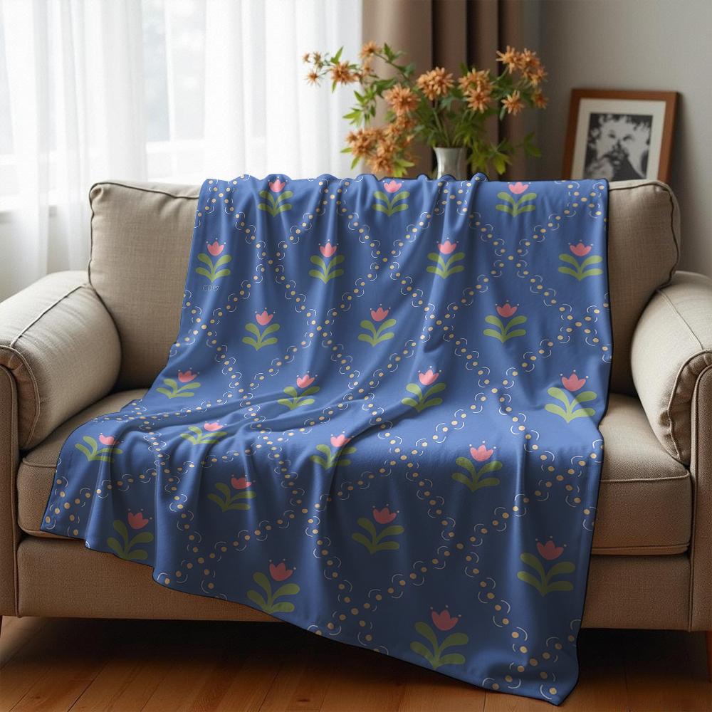 Cute Xmas Cocoa Wreath Cartoon Anime Print Flannel Blanket Soft Warm Throw for Kids Bedroom Sofa Christmas Office Car