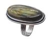 Labradorite Natural Gemstone Antique Silver Ring US Size-8.5 R 4988