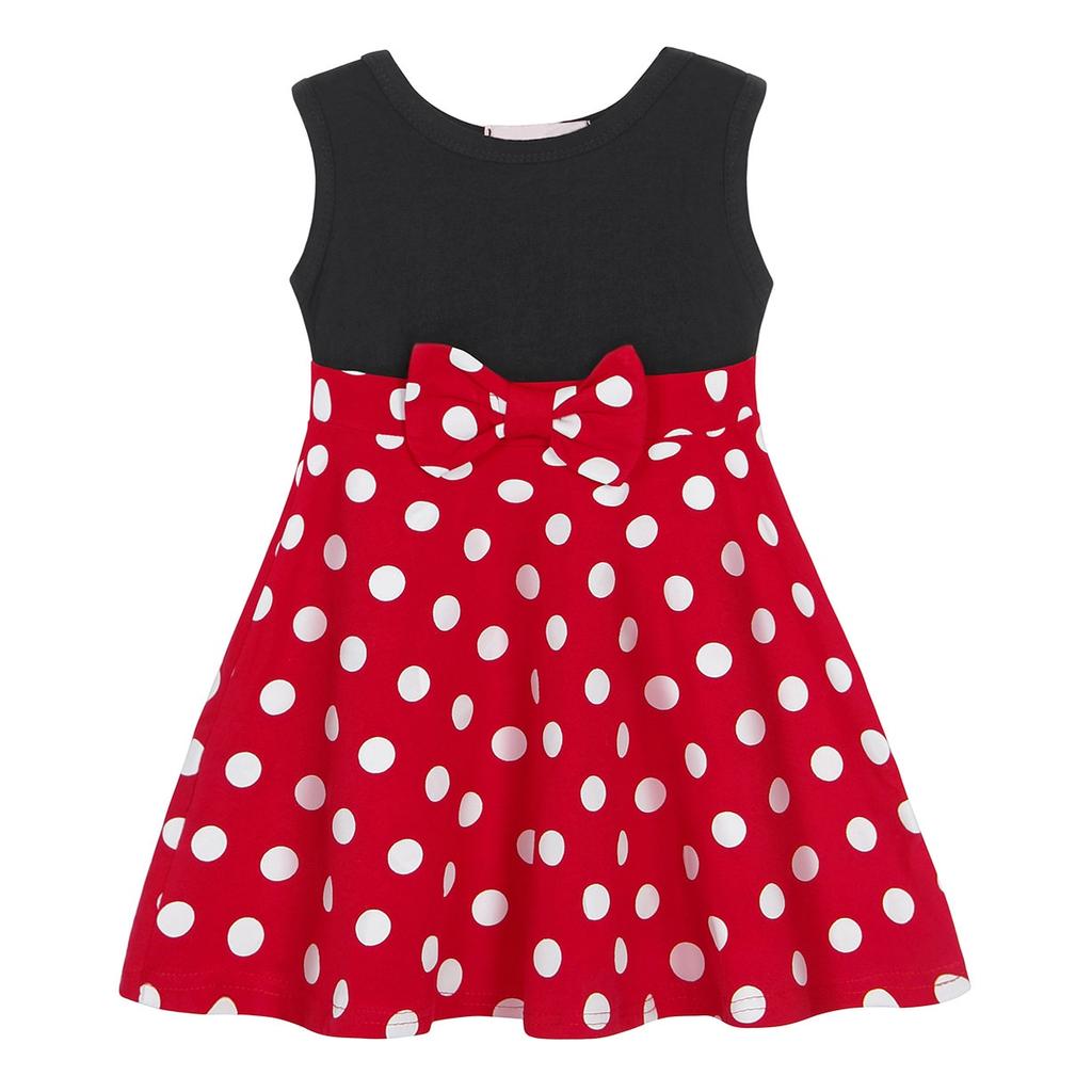 Kids Minnie Mouse Polka Dot Sleeveless Dress Red 110cm 3-4 Years