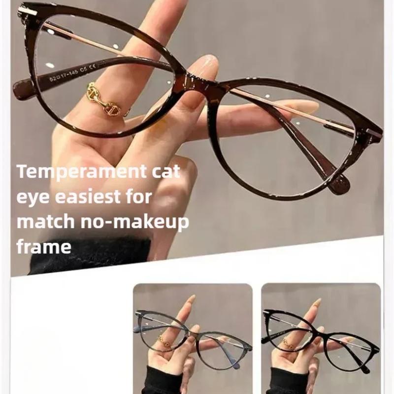 Women Anti Blue Light Cat Eye Metal Frame Glasses Fashion Men Glasses