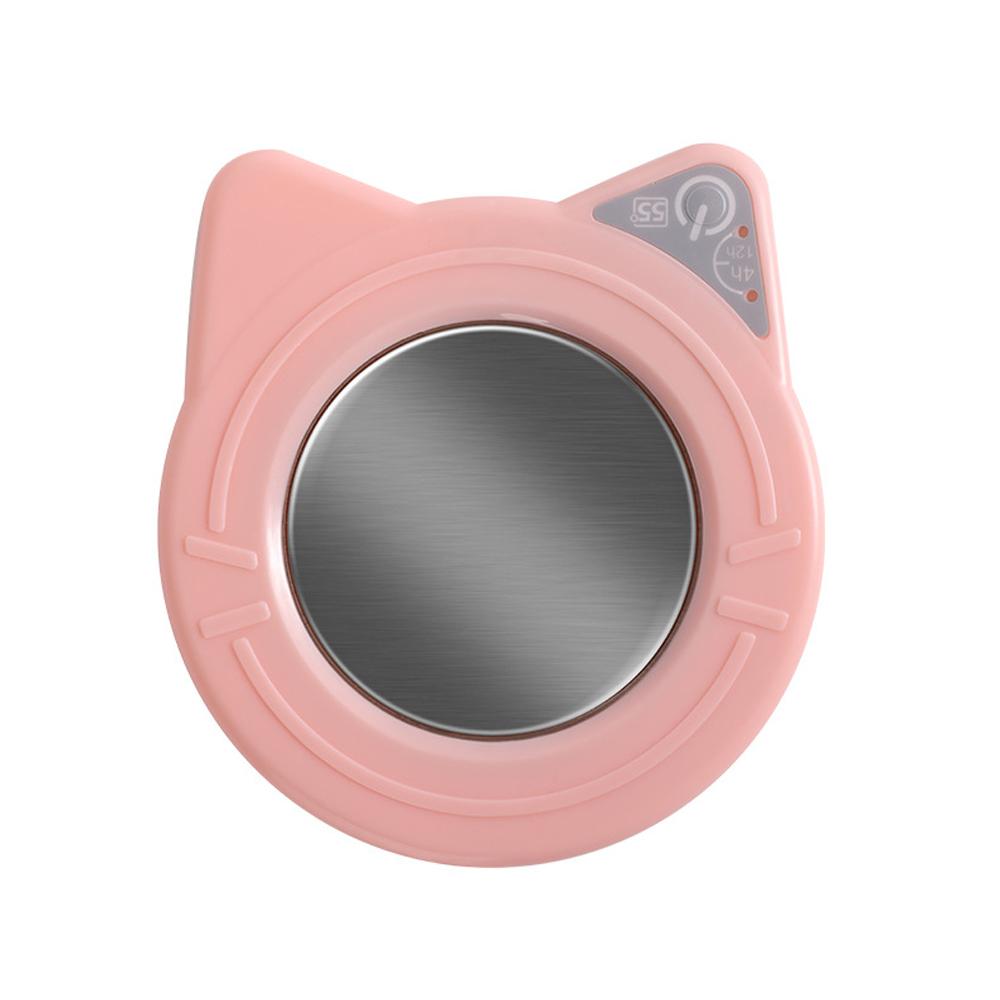 

Портативный Мультяшный Дом Кошки Подогреватель Кружки Умные Подогреватели Подстаканники Милый Подогреватель Чашки Гаджет Поднос для Напитков Чай Молоко Кофе Подставка для Кружки розовый