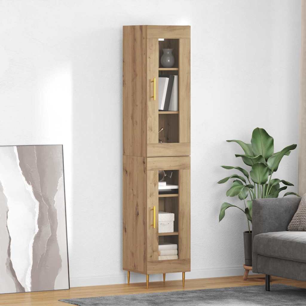 Highboard 2 pcs Artisan Oak Glass