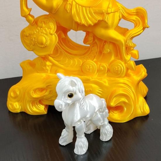 3D-gedrucktes Pferd Fidget Toy Pony-Figur mit beweglichen Gelenken Pädagogische Tierstatue Modell Schreibtischdekoration Ornament