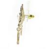Excellent CHANEL Pierce COCO Mark Flower Rhinestone Faux Pearl Swing A22K Used