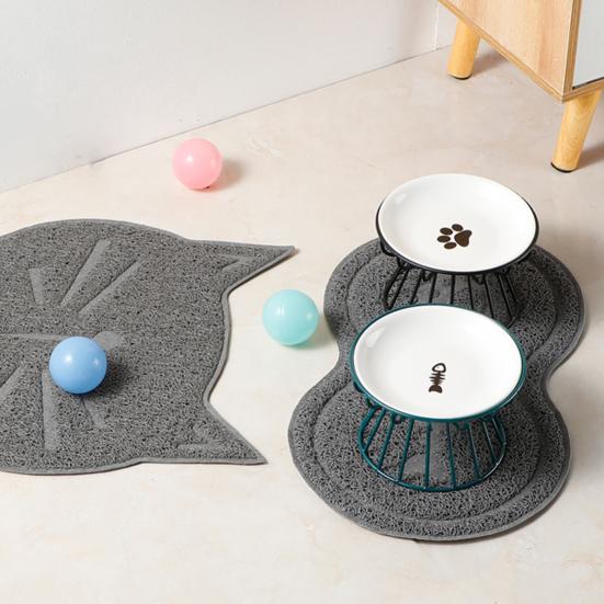 Yousheng Pet Bowl Ceramic Anti-overturn Raised Iron Stand Protect Cervical Vertebra Cats Dogs Water Food Feeding Dish Pet Supplies