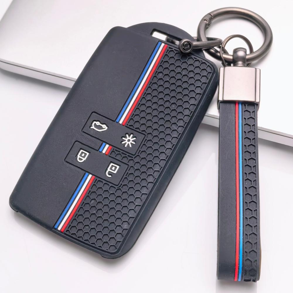 Silikonowe Etui na Kluczyk Samochodowy Kompatybilne z Renault Koleos Kadjar Megane Talisman Captur Espace Arkana Scenic Smart Key Etui Ochronne z Dopasowanym