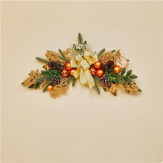 50CM Christmas Wreath & 2.7M Garland Set - Festive Door & Wall Decor