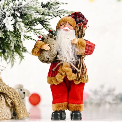 Christmas Santa Claus Decoration Desktop Santa Claus Figure Lifelike Santa Doll Home Ornament For