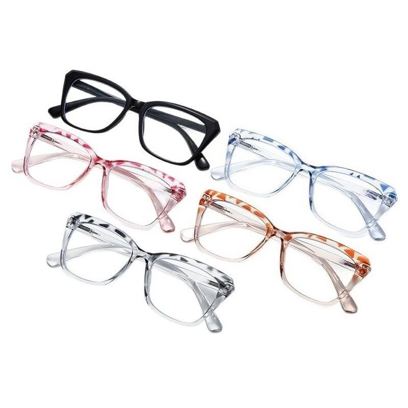 Ladies' Large-frame Cat's Eye Reading Glasses Fashionable High-definition Anti-blue Light Far-sighted Glasses with A Diopter Up To +4.0