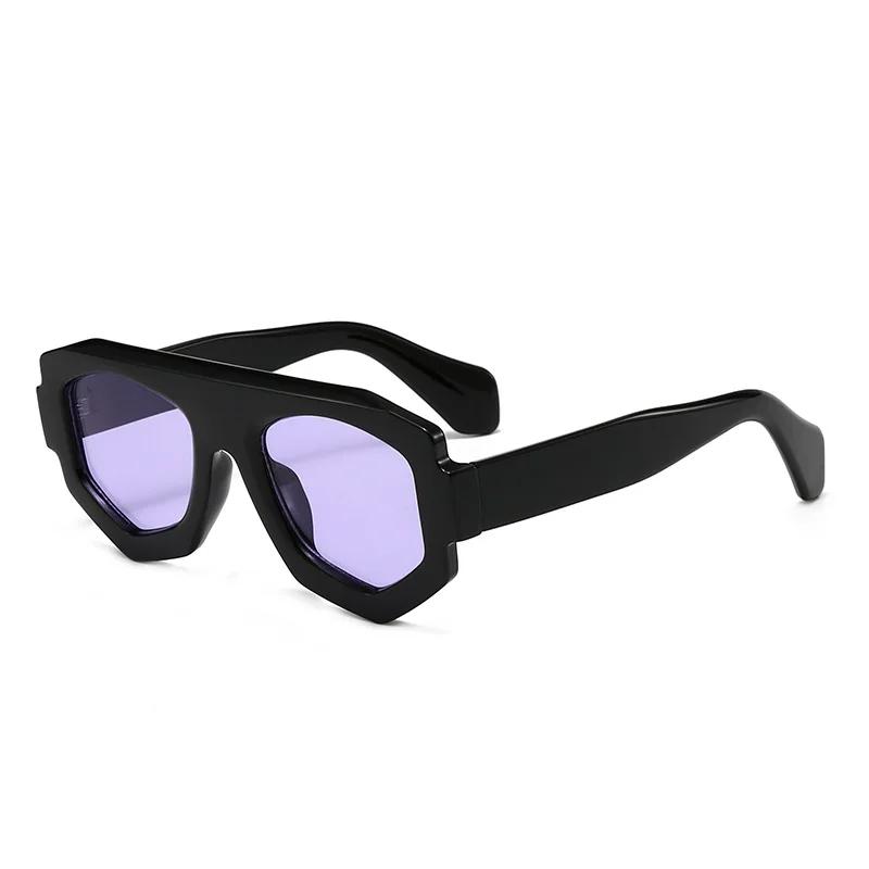 Fashion Irregular Square Sunglasses Outdoor Shades UV400 Retro Purple Men  Sun Glasses Women Travel Party Business Festival Gift