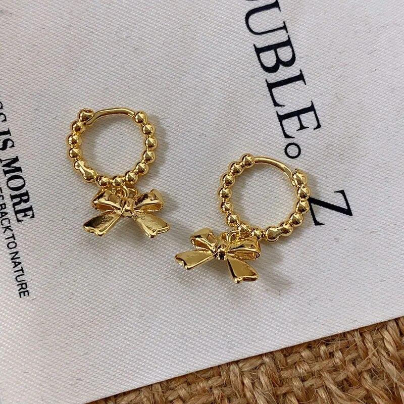 

ANENJERY Sweet Girl Bow Ins серьги-кольца для женщин, персональные крутые ювелирные изделия, подарки