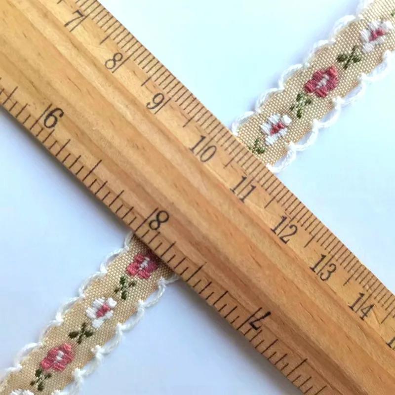 1cm Wide 22yard Ethnic Embroidery Lace Trim Countryside Style Ethnic Woven Ribbon Decoration Small Floral Clothing Accessory
