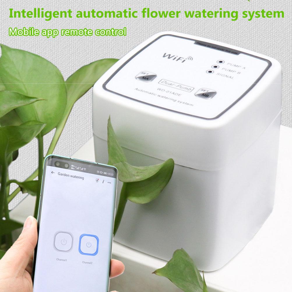 Wifi Double Pump Smart Watering System Smart Self Watering Timer Device Remote Controlled Watering