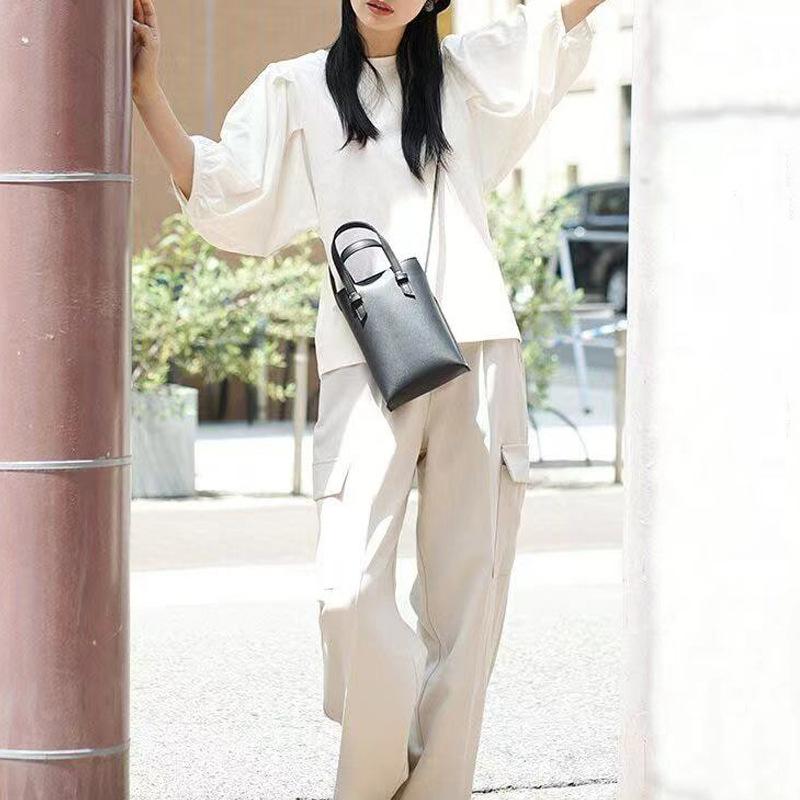 

Early Autumn Japanese Women s Classic Solid Color Simple Retro Versatile Casual Loose Sleeves T-sleeves for Women L