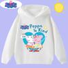 new children's clothing Children's hooded sweatshirt with Peppa Pig cartoon print - Boys' sports shirt for girls, casual top