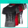 Stylish Mens T Shirt Slim Fit Casual T-shirt Tops For Comfortable Bodybuilding Wear