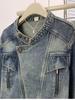 Women's Chic Denim Jacket 2025: Petite Spring/Autumn Long Sleeve, Unique Short, Versatile, Thin, Heavy Work Design
