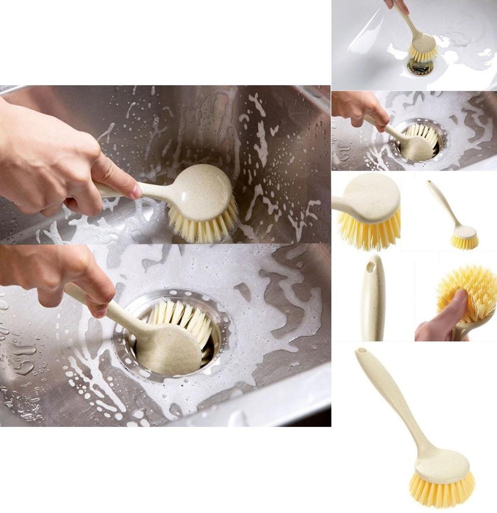 Versatile Long Handle Kitchen Cleaning Brush Perfect For Dish Washing And Pot Care
