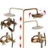 Antique Bathroom Rainfall Shower Faucet Set Wall Mount Dual Handle With Handshower Brass Bathroom Shower Mixer Tap