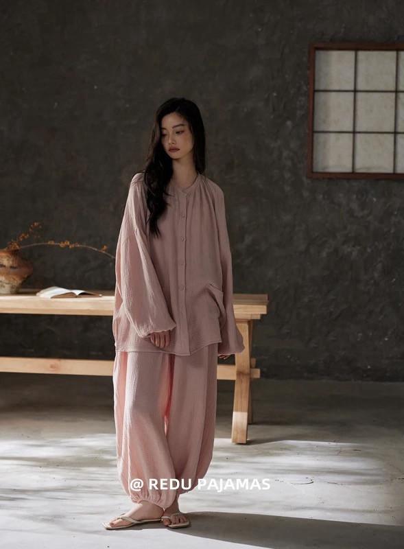

Cloud cotton pajamas women s spring and autumn new long-sleeved trousers can be worn outside autumn and winter loungewear set in stock m recommends 40-50kg wear