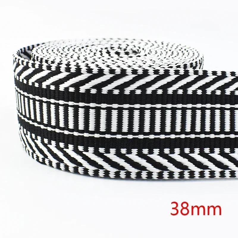 2/3/5M Meetee 38/50mm Jacquard Polyester Webbing Tape By Meter Decorative Ribbon Band Backpack Strap Clothes Sewing Accessories