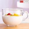 Heat-Resistant Large Capacity Tempered Glass Cup for Milk, Breakfast, Water, or Whiskey—Microwave Safe.