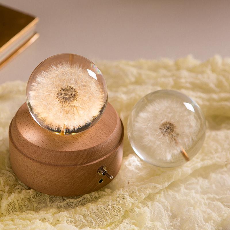 Dandelion & Sunflower Crystal Ball Ornament - High-End Gift for Christmas, Birthday, or Valentine's Day (M2)