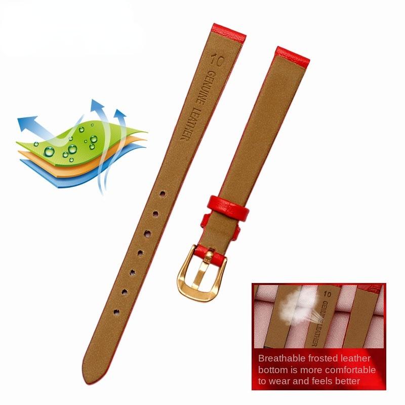 Pro jakoukoli značku Módní kožený řemínek na hodinky dámský mini Štíhlý malý rozměr pásek 6mm 8mm 10 12 14 16mm černý hnědý červený bílý modrý řemínek