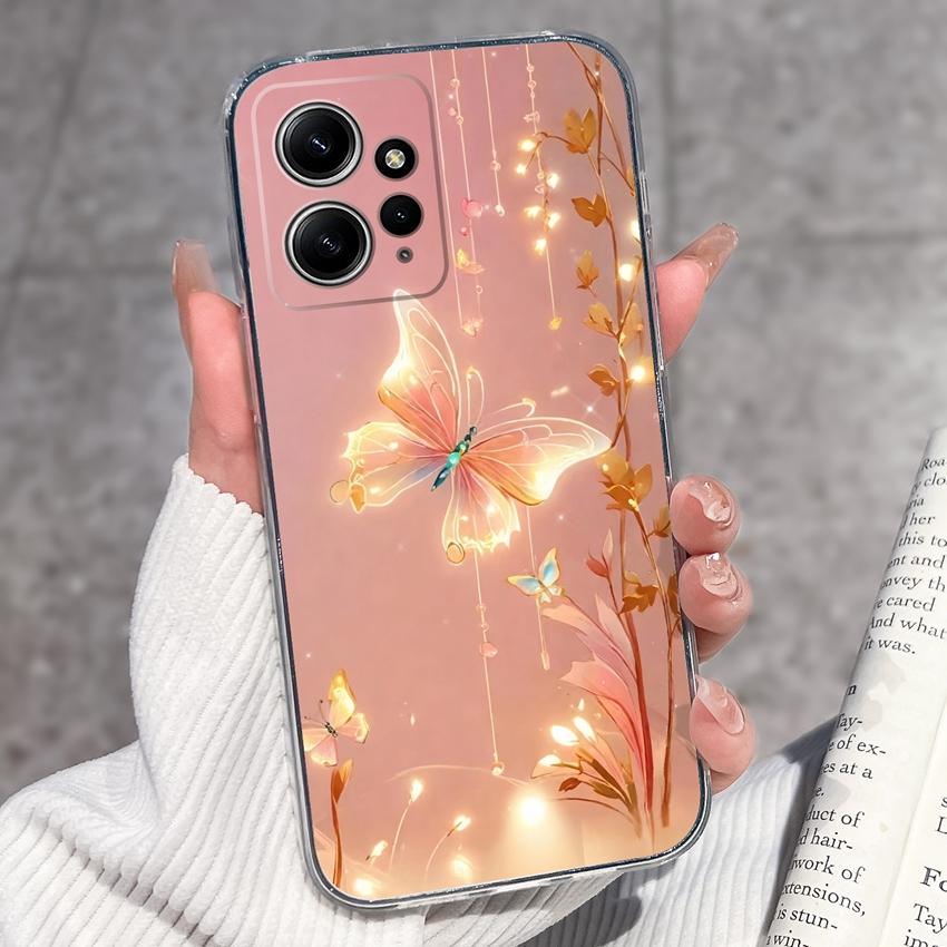 Luxury Transparent TPU Shockproof Phone Case For Redmi Note 12 11 11T Pro Plus 12S 11S 11SE 12Turbo Beautiful Girl Pattern Soft Casing For Redmi Cover