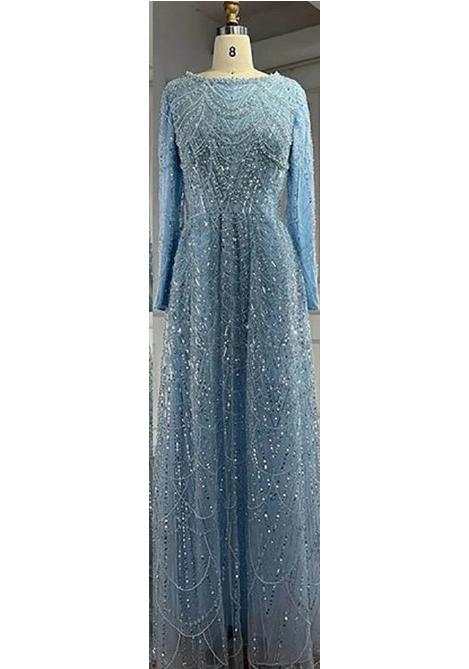 Abendkleid 1011 Frühling und Sommer Neu Europäischer und Amerikanischer Paillettenrock Weiblichkeit Gesellschaftsdame Süß Schlank Langärmeliges Kleid